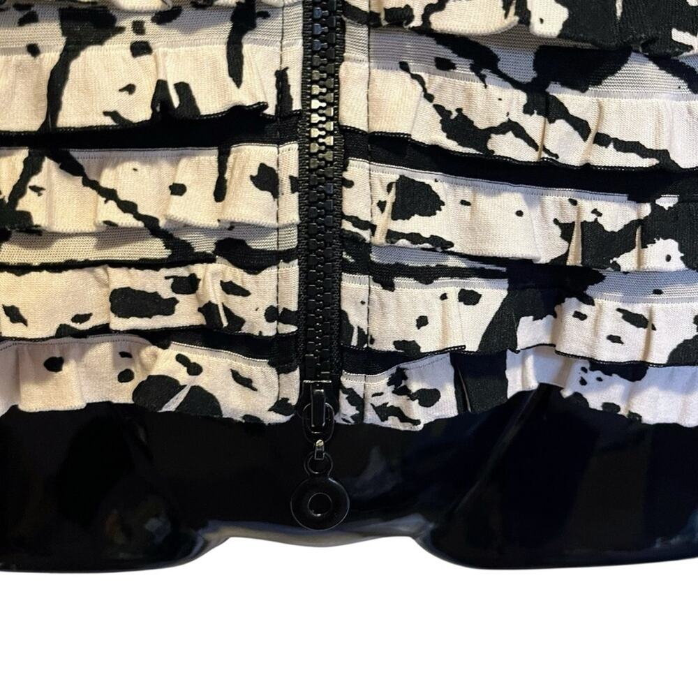 Joseph Ribkoff Jacket 14 Abstract Paint Print Ruffle Textured Zip Art to Wear - Picture 8 of 15